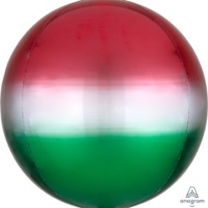 Ombré Orbz Red & Green Ultrashape Foil Balloon ANA40214