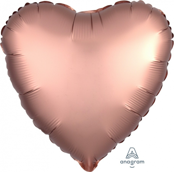 Satin Luxe Rose Copper Heart Shape 18 inch (45 cm) Foil Balloon ANA36825