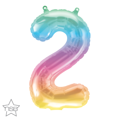 Jelli Ombre Number Two 16 inch (41cm) Foil Balloon Q86369