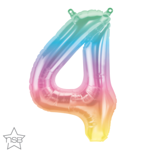 Jelli Ombre Number Four 16 inch (41cm) Foil Balloon Q86371