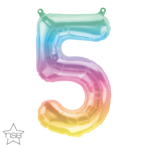 Jelli Ombre Number Five 16 inch (41cm) Foil Balloon Q86372