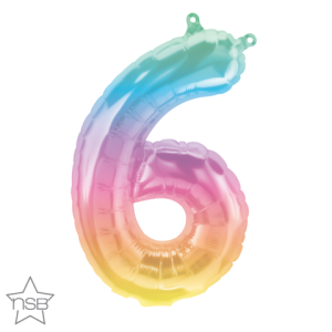 Jelli Ombre Number Six 16 inch (41cm) Foil Balloon Q86396