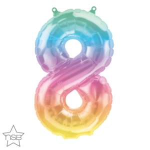 Jelli Ombre Number Eight 16 inch (41cm) Foil Balloon Q86406
