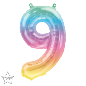 Jelli Ombre Number Nine 16 inch (41cm) Foil Balloon Q86409