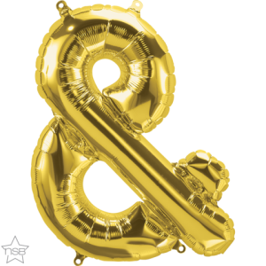 Gold Ampersand 16 inch (40 cm) Foil Balloon Q59758