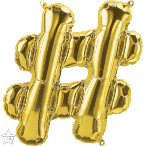 Gold Hashtag 16 inch (40 cm) Foil Balloon Q59760