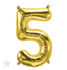 Gold Number Five 16 inch (40 cm) Foil Balloon Q59051
