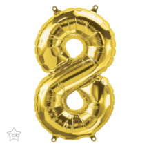 Gold Number Eight 16 inch (40 cm) Foil Balloon Q59057