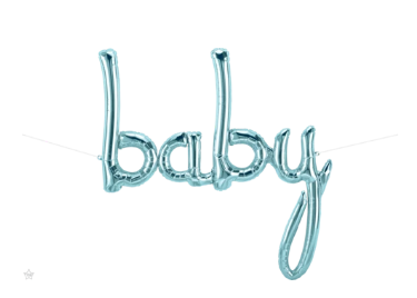 Pastel Blue Baby Script 46 inch (116 cm) Foil Balloon Q59830