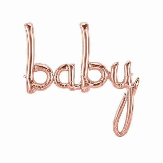 Rose Gold Baby Script 46 inch (116 cm) Foil Balloon Q59834