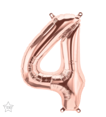 Rose Gold Number Four 16 inch (40 cm) Foil Balloon Q59109