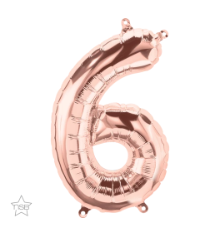 Rose Gold Number Six 16 inch (40 cm) Foil Balloon Q59113