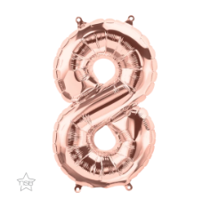 Rose Gold Number Eight 16 inch (40 cm) Foil Balloon Q59117