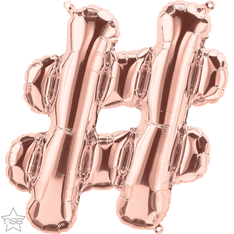 Rose Gold Hashtag 16 inch (40 cm) Foil Balloon Q59227
