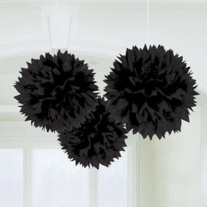 Fluffy Hanging Paper Decorations Jet Black AM18055.10.56