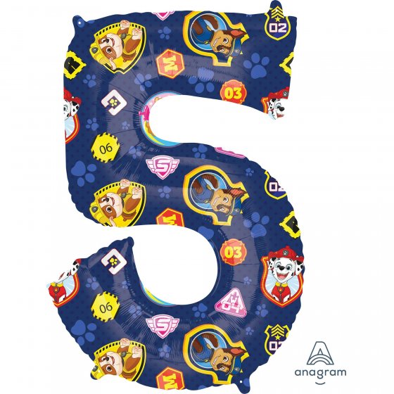 Paw Patrol SuperShape Number 5 Foil Balloon ANA42145