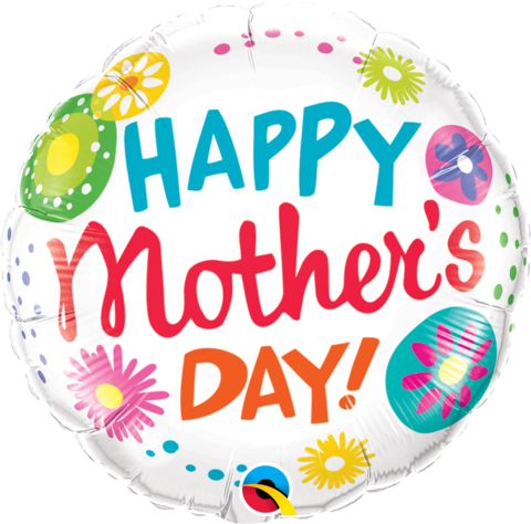 Happy Mother's Day Floral Circles 18 inch (45 cm) Foil Balloon Q47392