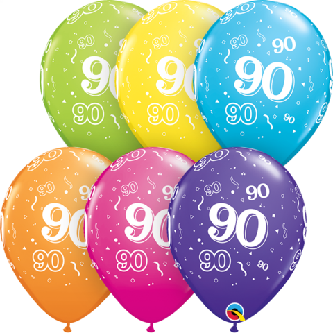 90 Around Tropical Assorted 11 inch (28 cm) Latex Balloon Q45946
