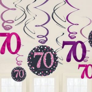 Pink Celebration 70th Birthday Swirl Value Pack AM99017