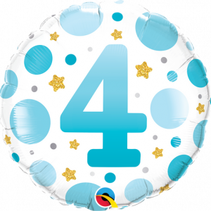 Age 4 Blue Dots 18 inch (45 cm) Foil Balloon Q23116