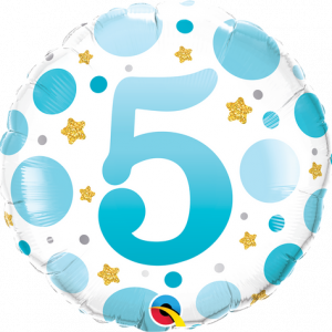 Age 5 Blue Dots 18 inch (45 cm) Foil Balloon Q23118