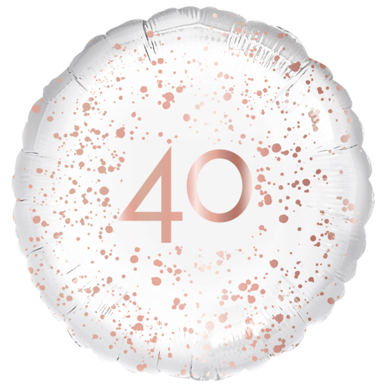 Standard Rose Gold Splatter 40th Birthday 18 inch (45 cm) Foil Balloon ANA9914149