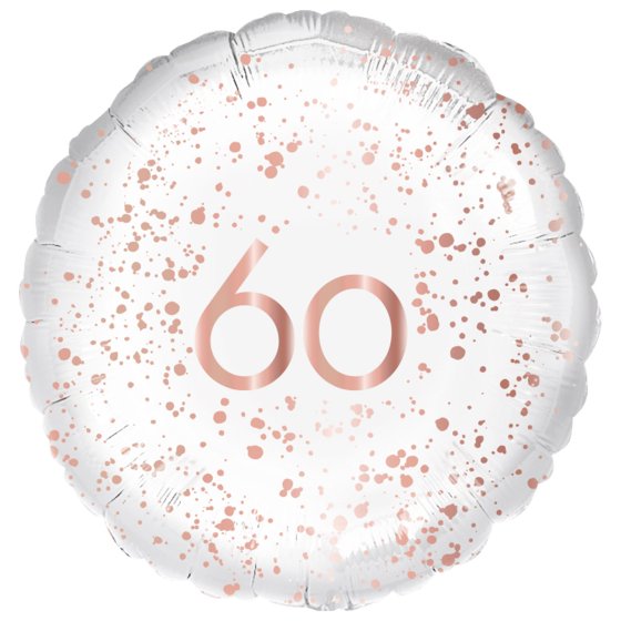 Standard Rose Gold Splatter 60th Birthday 18 inch (45 cm) Foil Balloon ANA9914151